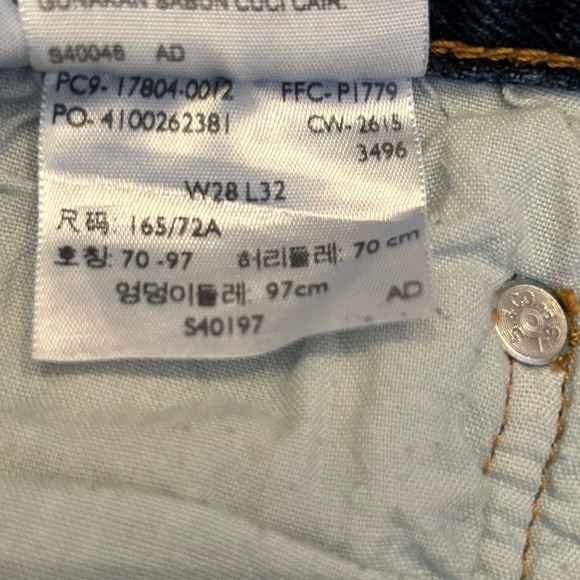 Levi’s 501 CT (Customized & Tapered) Button-Fly Blue Jeans - Size 28W x 32L - Picture 7 of 10